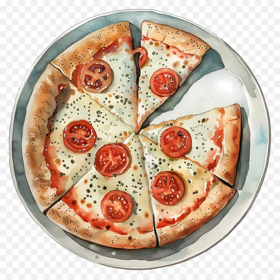 Plato De Pizza，Pizza PNG