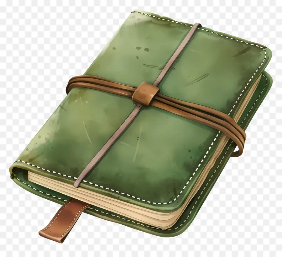 Verde Notebook，Cubierta De Cuero PNG