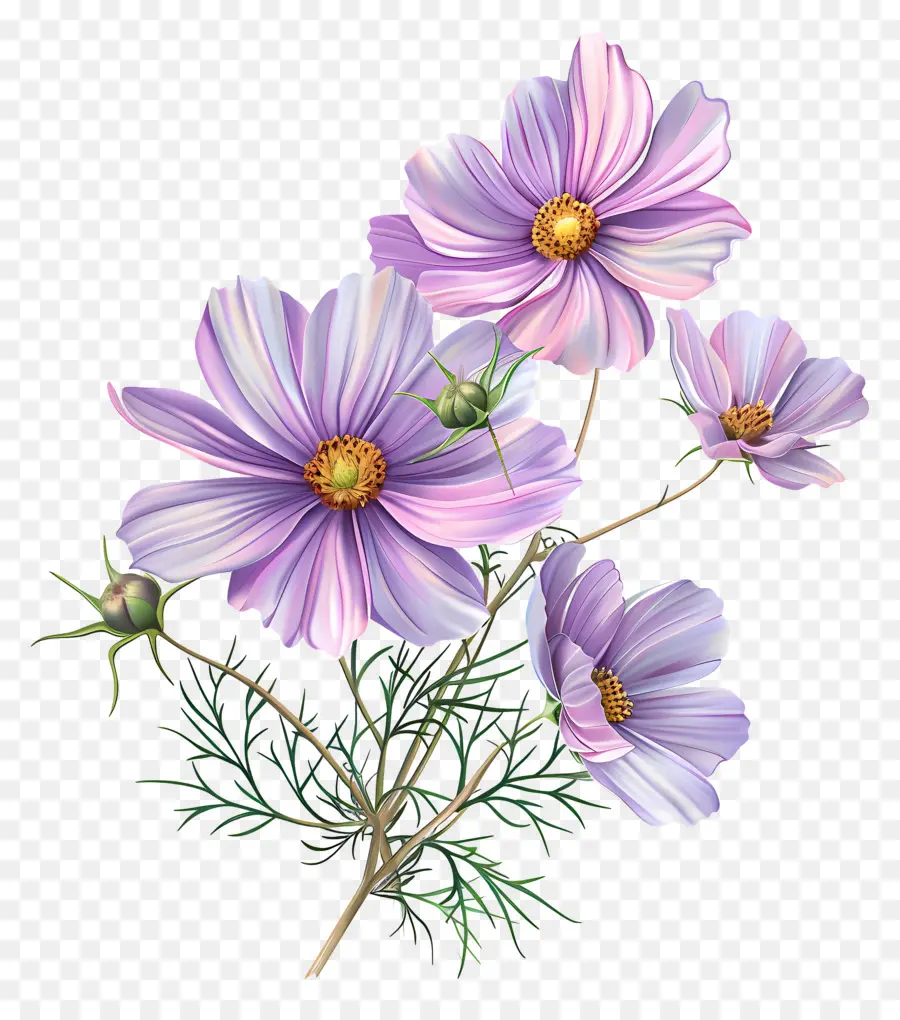 Flores Del Cosmos，Cosmos Blanco Y Rosa PNG