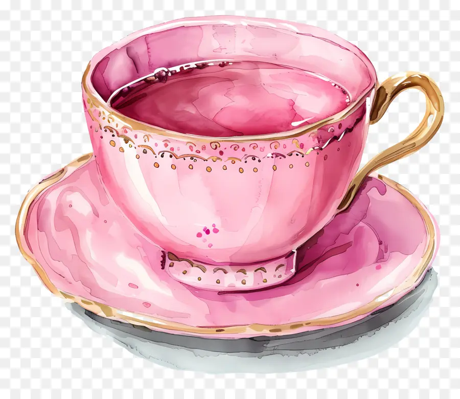 Taza De Té Rosa，Té PNG