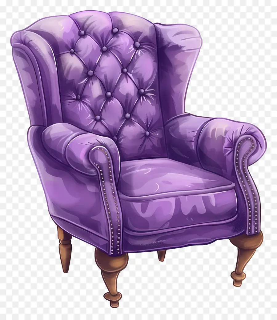 Sillón Violeta，Púrpura Sofá PNG