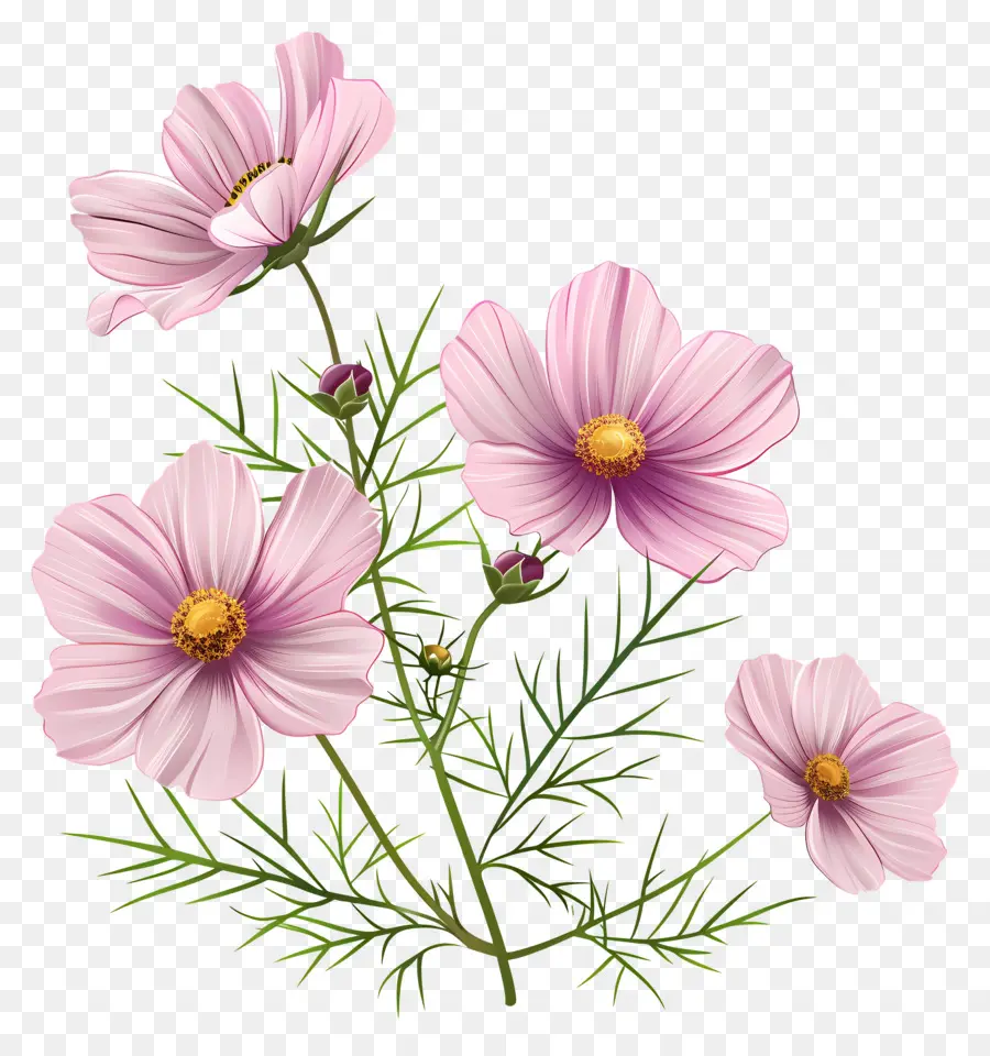 Flores De Cosmos，Flores De Color Rosa PNG