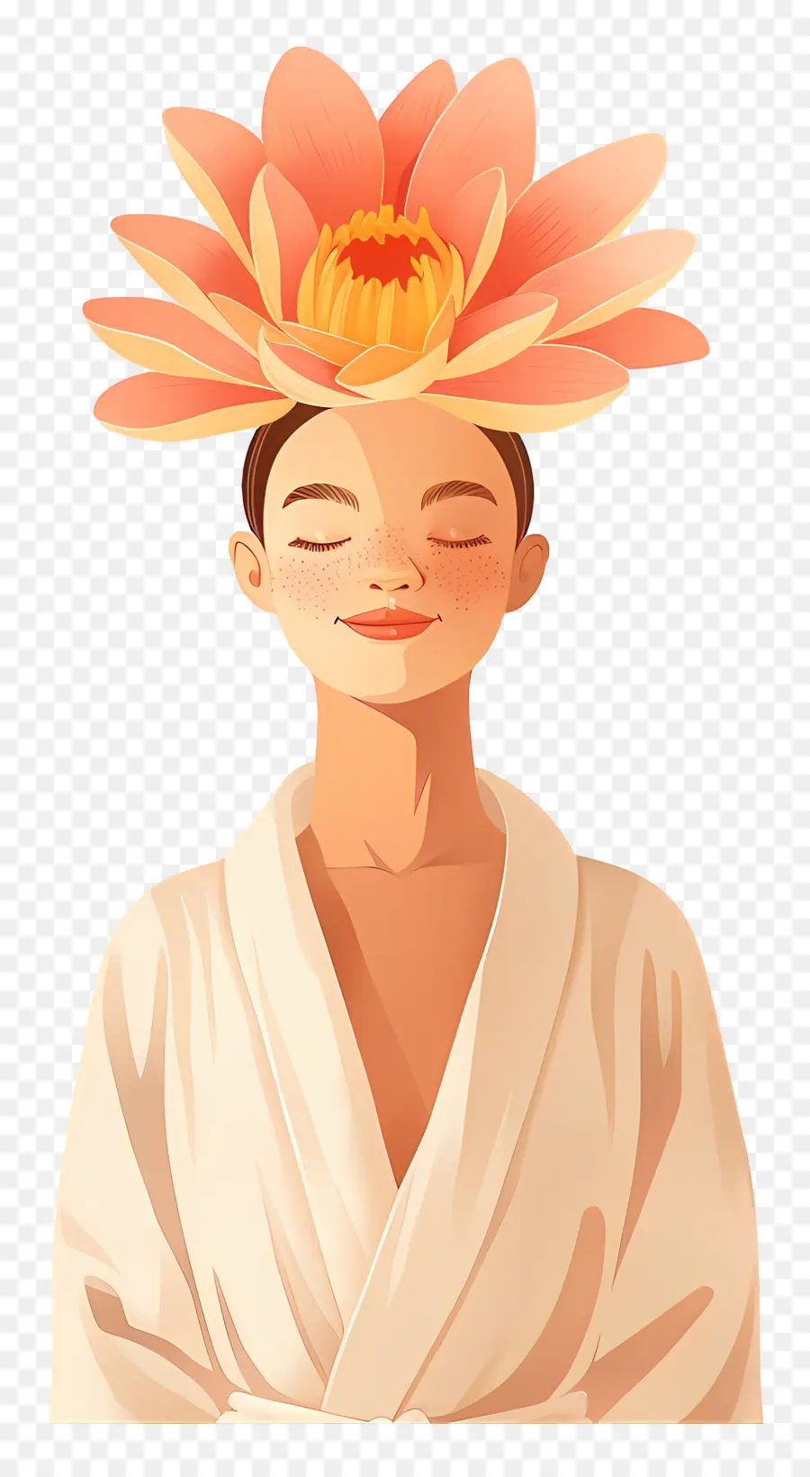 Moda Mujer，Mujer Con Flor PNG