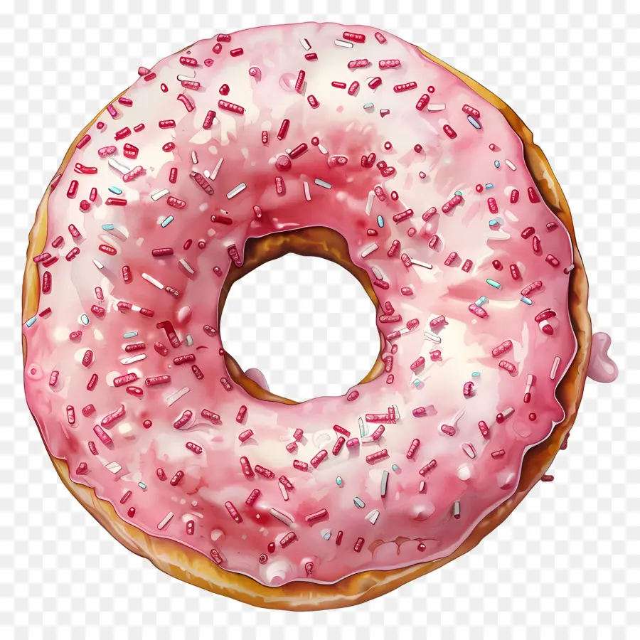 Donut，Glaseado Rosa PNG