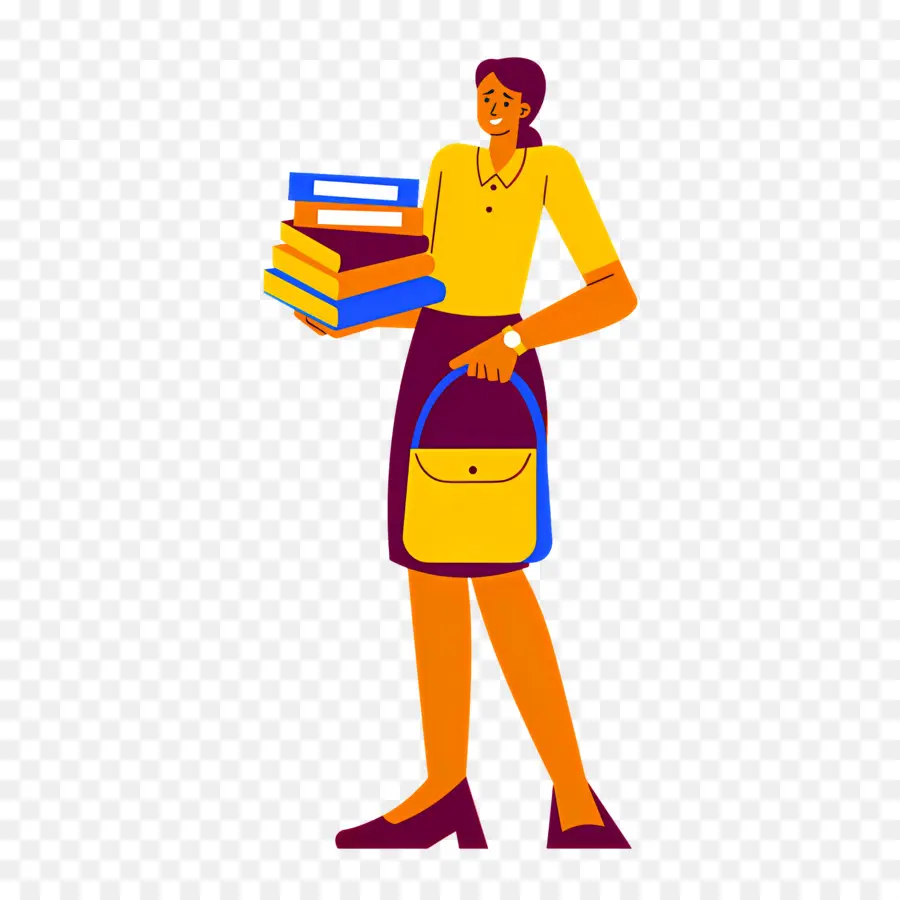 Maestro De La Historieta，Mujer Con Libros PNG