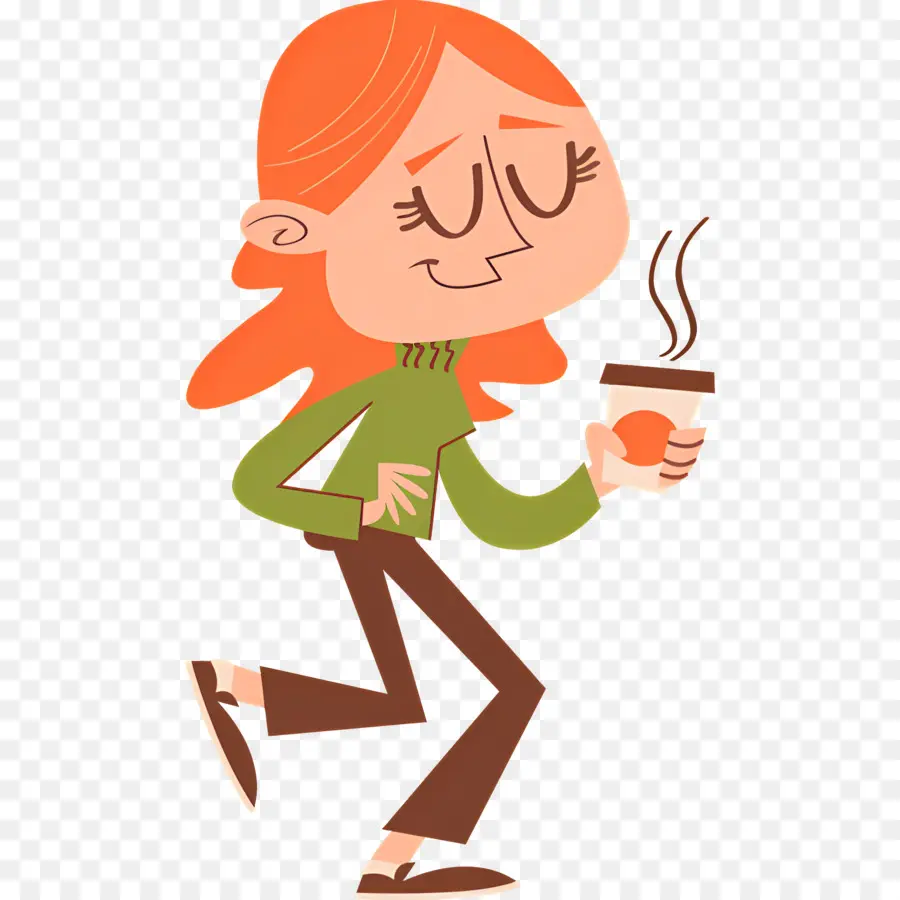 Pausa Para El Café，De Dibujos Animados De Mujer PNG