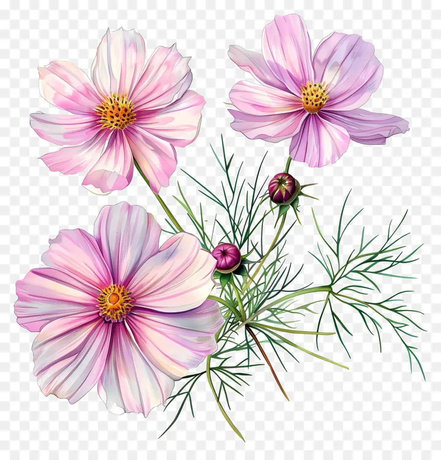 Flores Del Cosmos，Rosa PNG