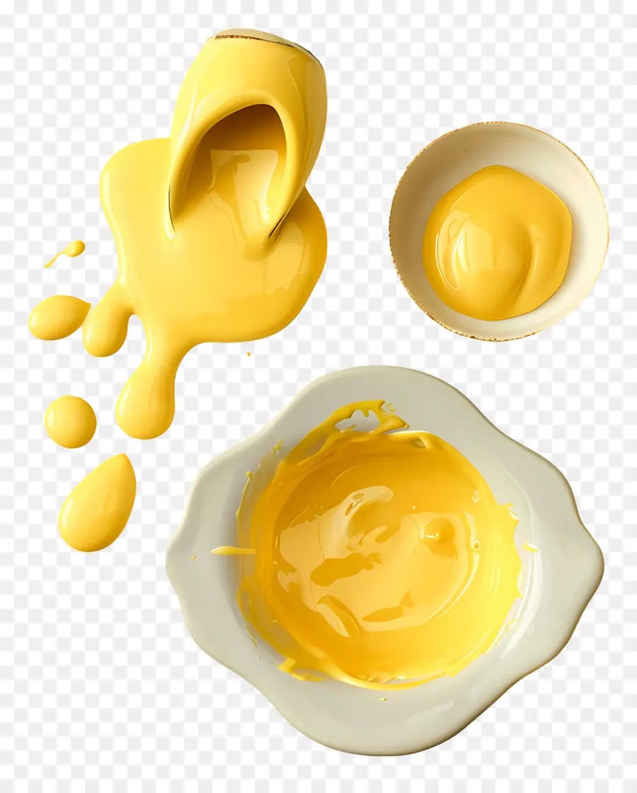 La Salsa Holandesa，Pintura De Color Amarillo PNG