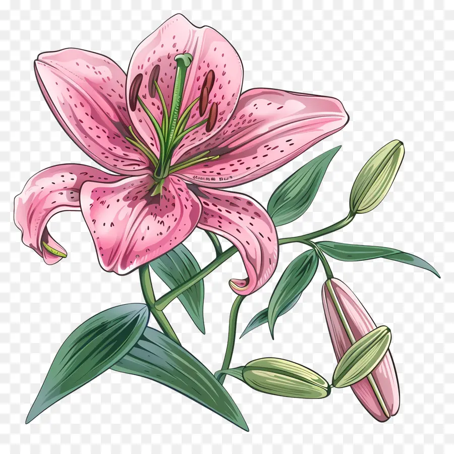 Flor De Lirio Rosa，Lirio Rosa PNG