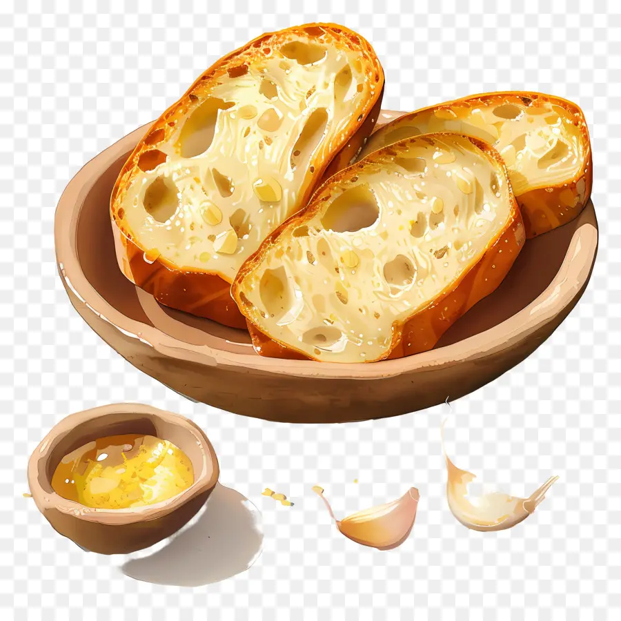 Pan De Ajo，Rebanadas De Pan PNG