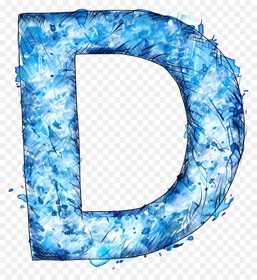 Letra D，Azul D PNG