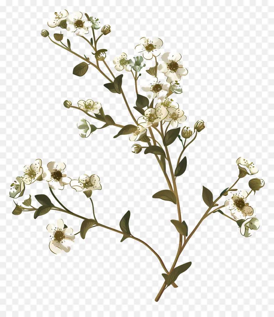 Alyssum Dulce，Rama En Flor PNG