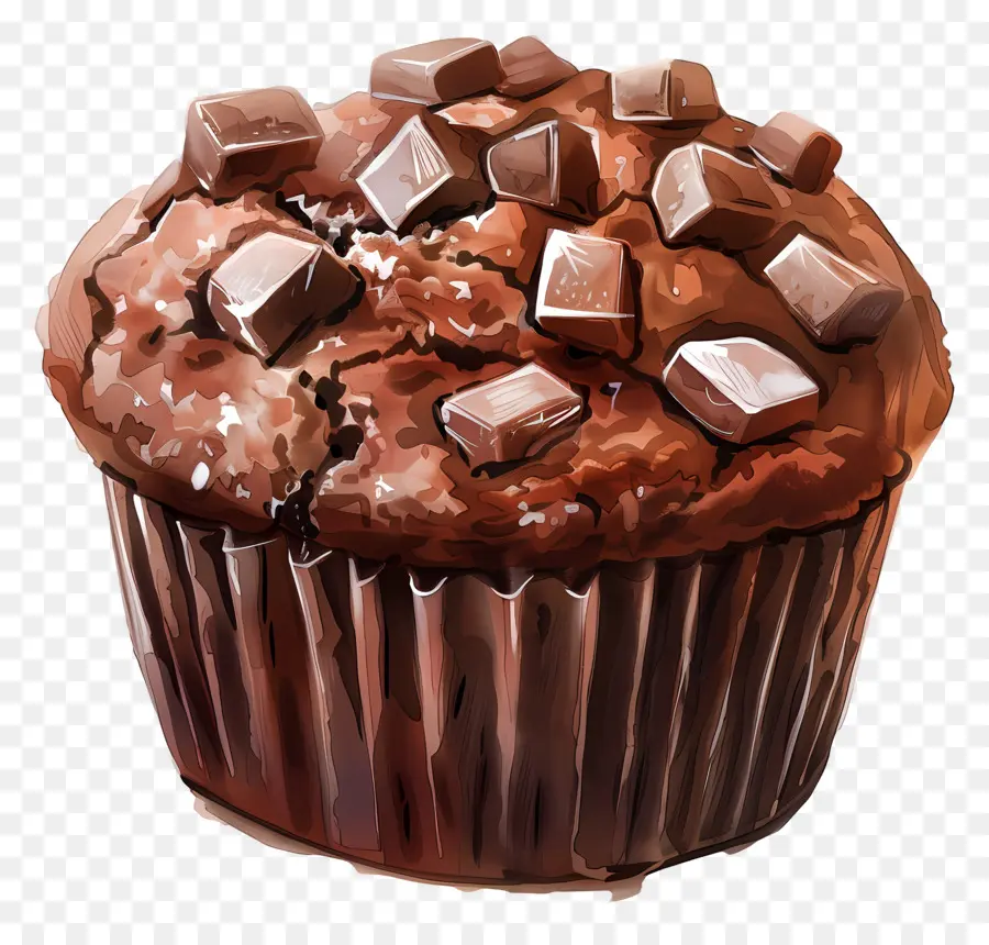 Muffin De Chocolate Doble，Muffin De Chocolate PNG