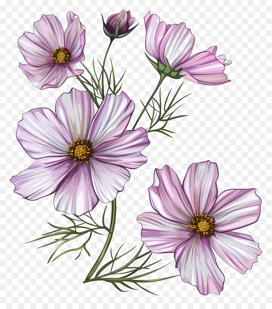 Flores Del Cosmos，Flores Rosadas PNG