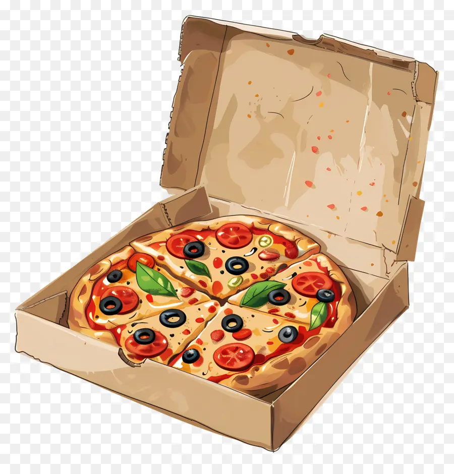 Caja Con Pizza，Pizza En La Caja PNG