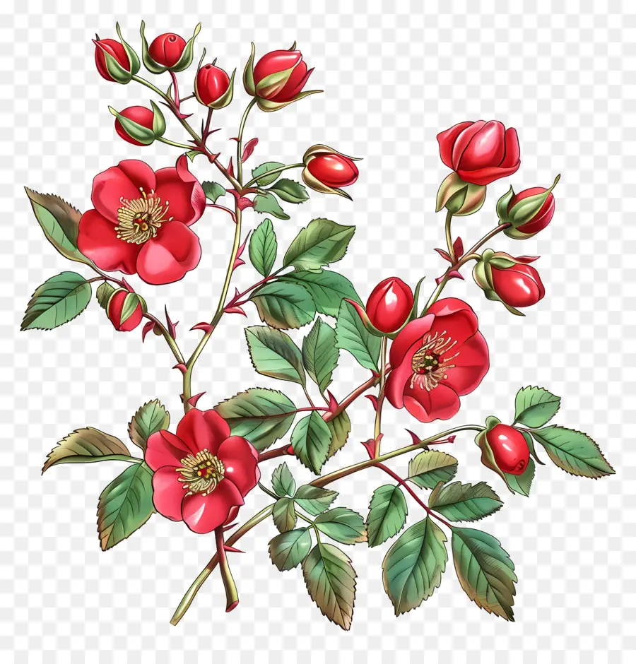 Flores De Rosa Mosqueta，Flores Rojas PNG