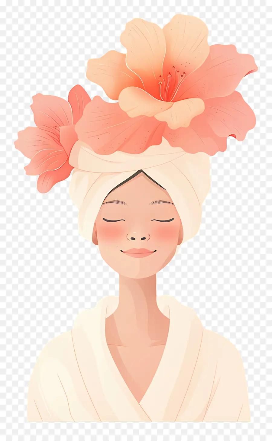 Moda Mujer，Mujer Con Flores PNG