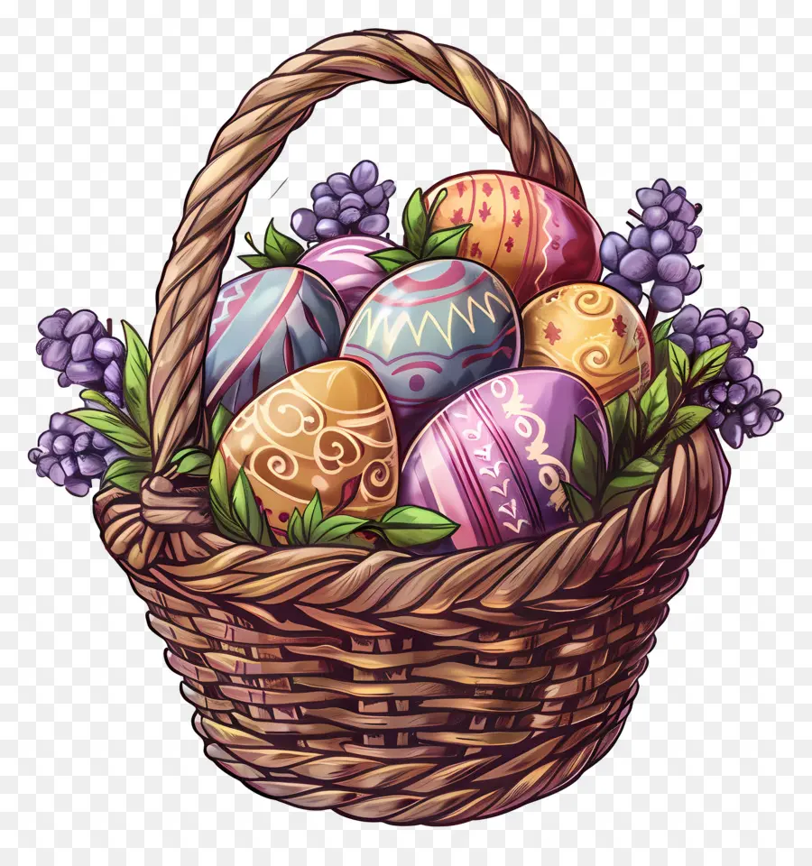 Los Huevos De Pascua，Canasta De Pascua PNG