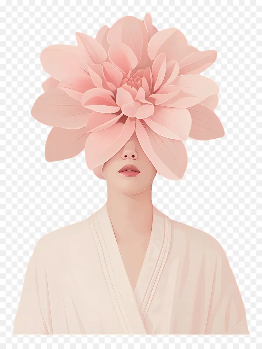 Moda Mujer，Cabeza De Flor PNG