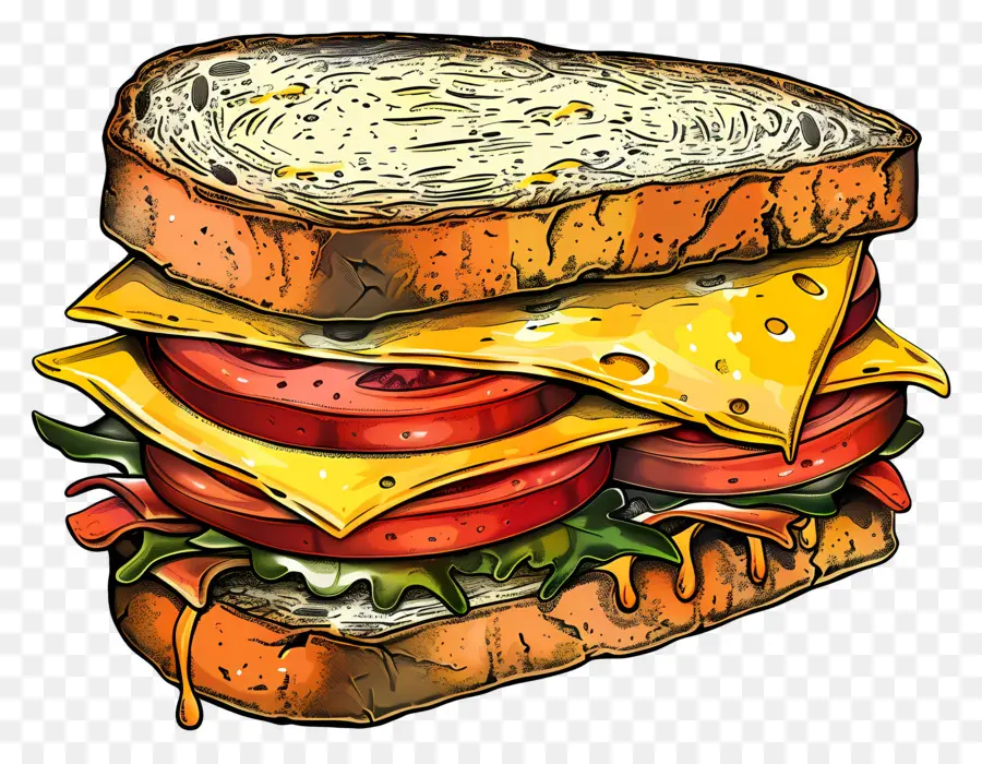 Sándwich De Queso，Tomate PNG