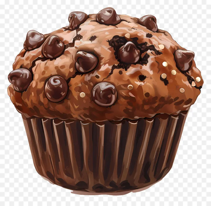 Muffin De Chocolate Doble，Trufa De Chocolate PNG