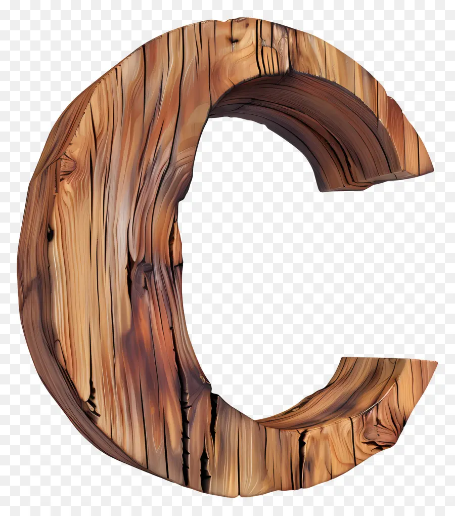 Carta C，Carta De Madera C PNG