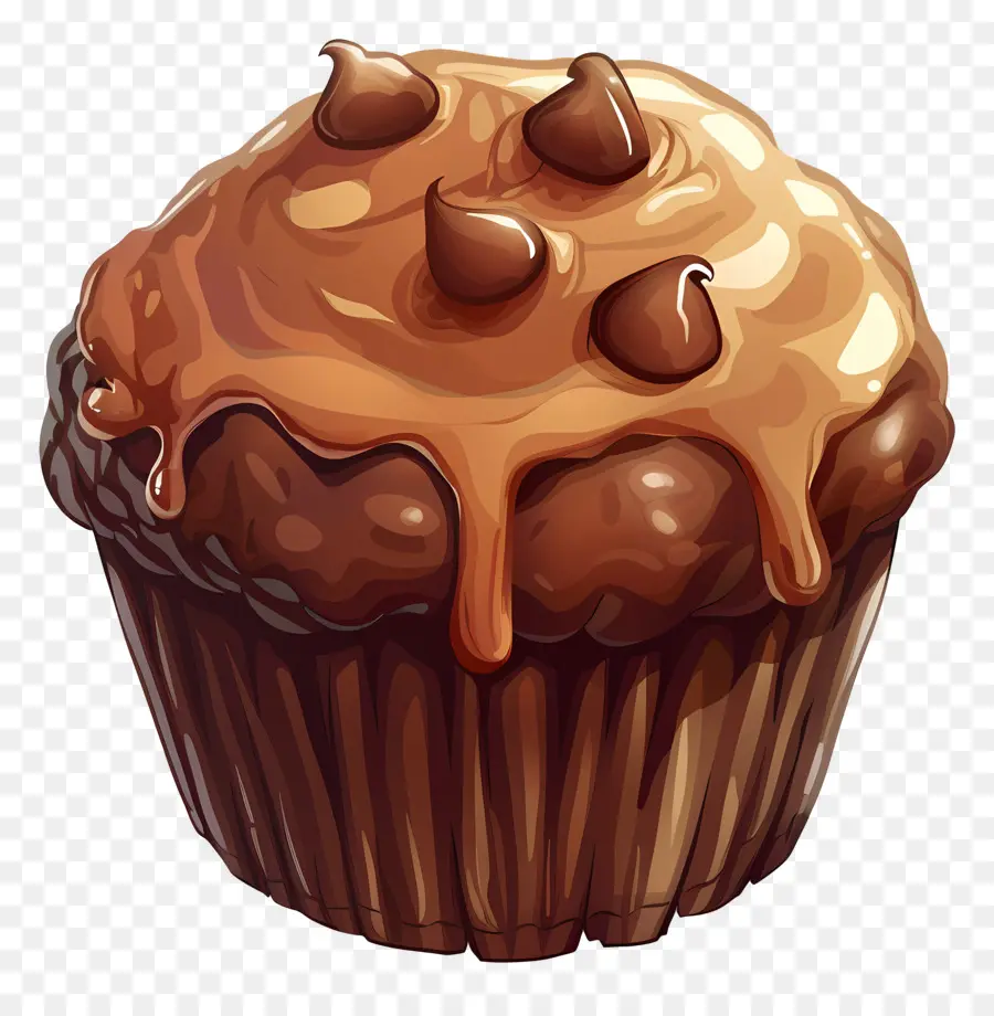 Muffin De Chocolate Doble，Muffin De Chocolate PNG