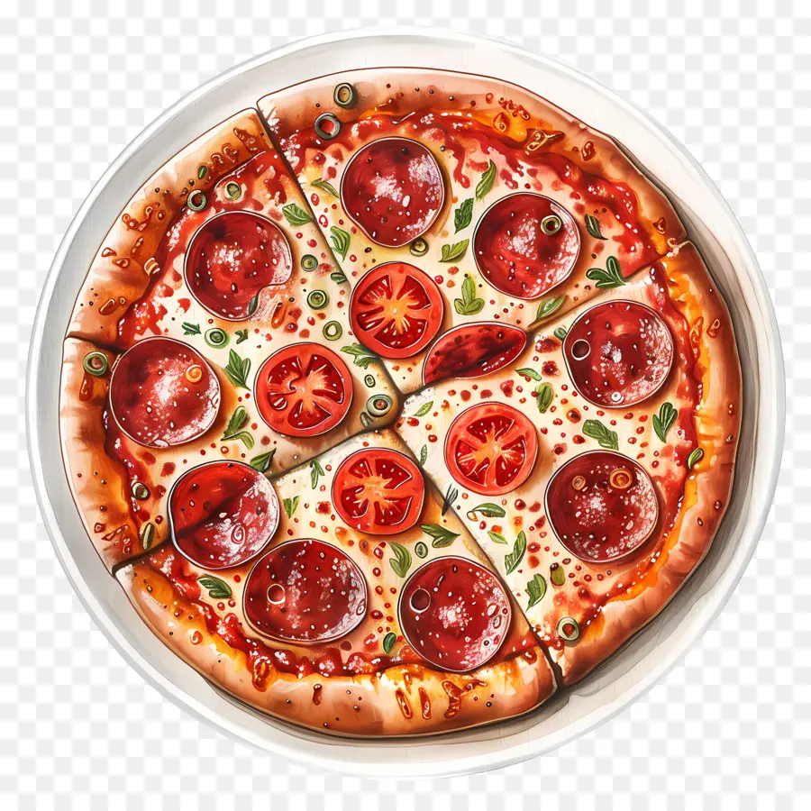 Pizza De La Placa，Pizza De Pepperoni PNG