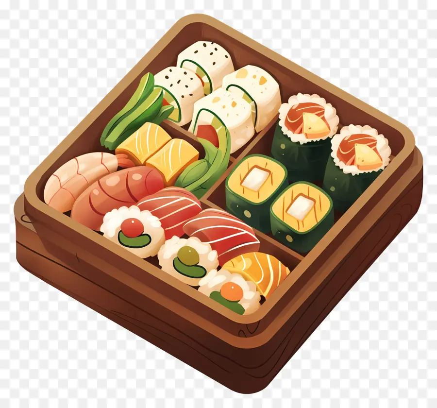 Caja Bento，Plato De Sushi PNG