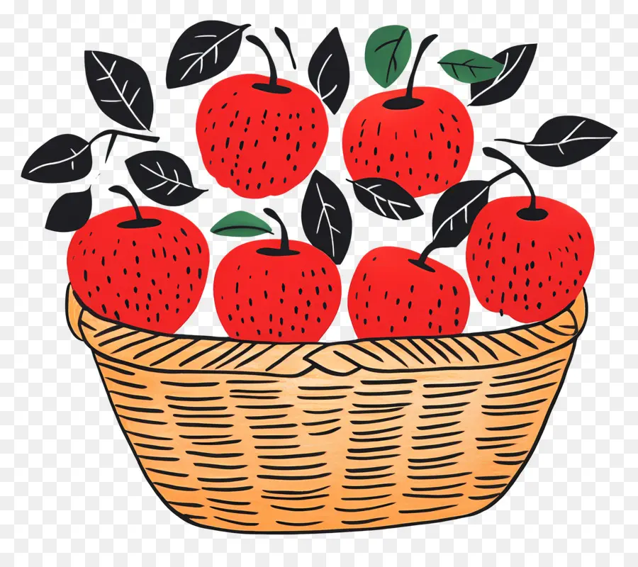 Cesta De Manzanas，Manzanas Rojas PNG