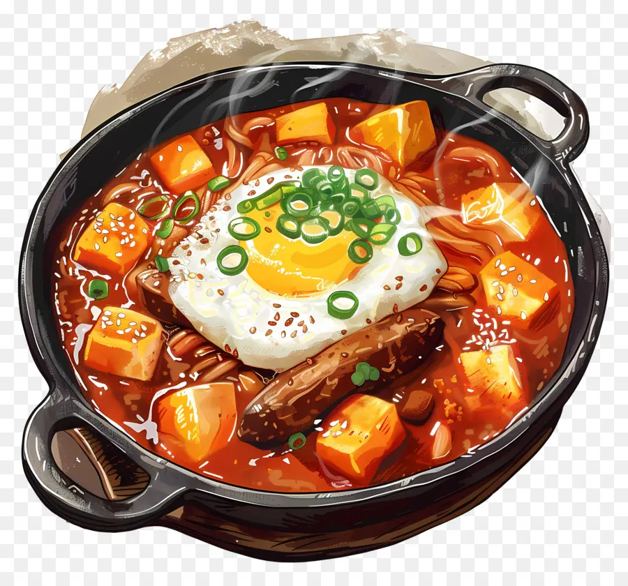 Cheesy Tteokbokki，Olla Caliente PNG