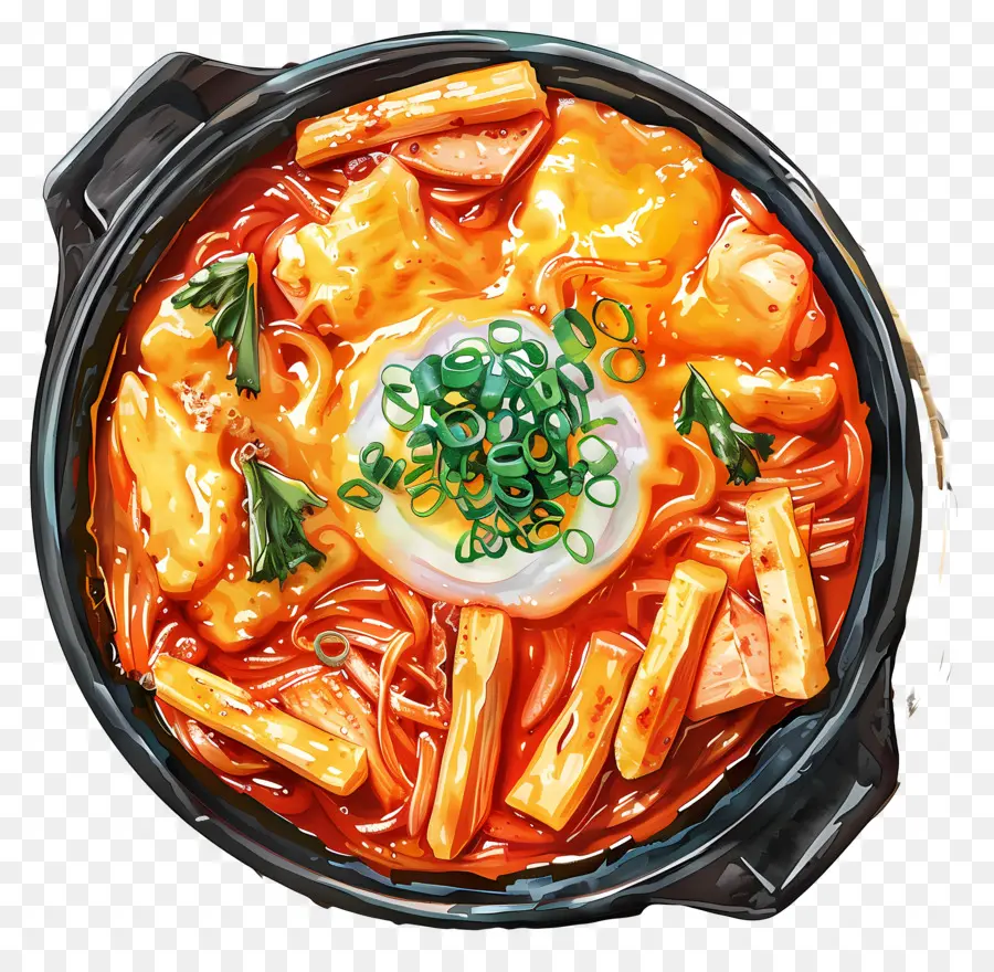 Cheesy Tteokbokki，Ramen PNG