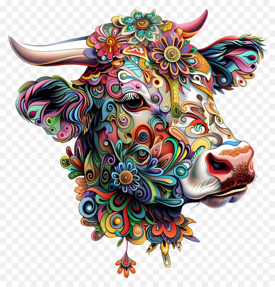 Vaca，Toro Decorativo PNG