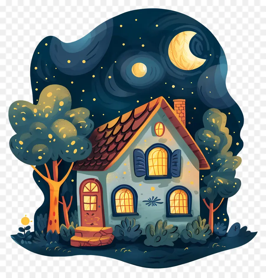 Casa Por La Noche，Casa PNG