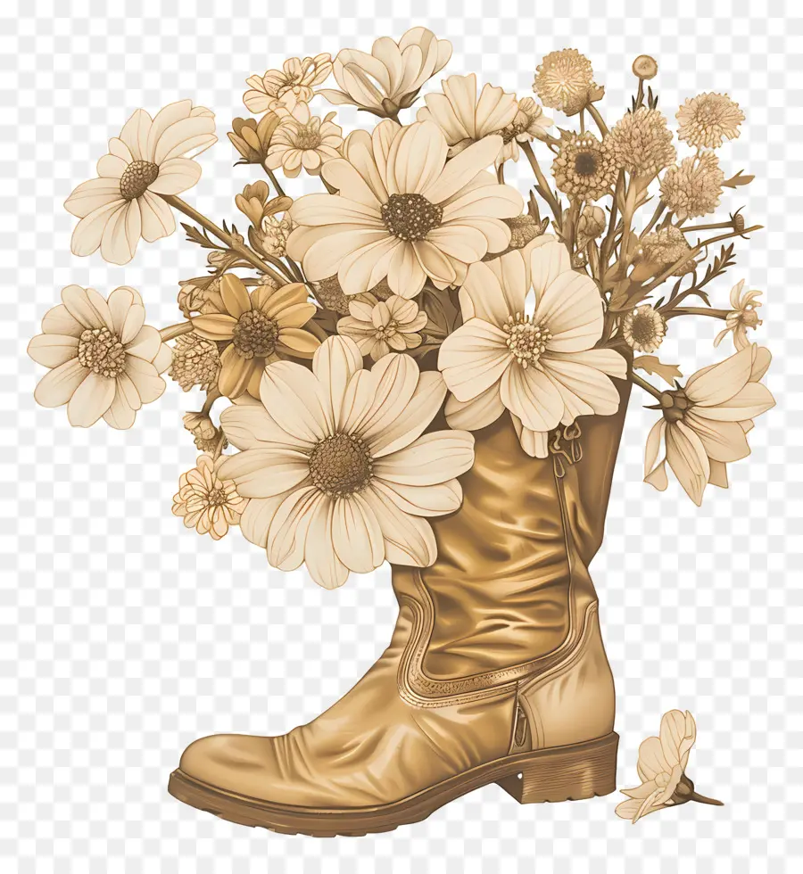 Flores En La Bota，Arrancar Con Flores PNG