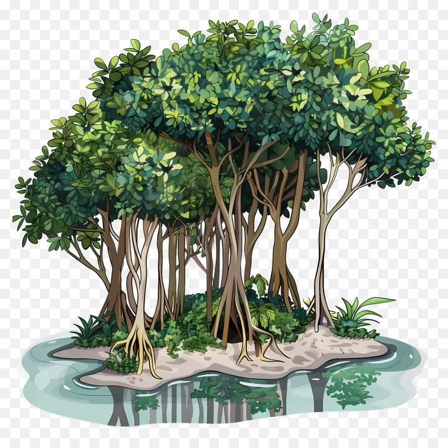 Bosque De Manglar，Los Manglares PNG