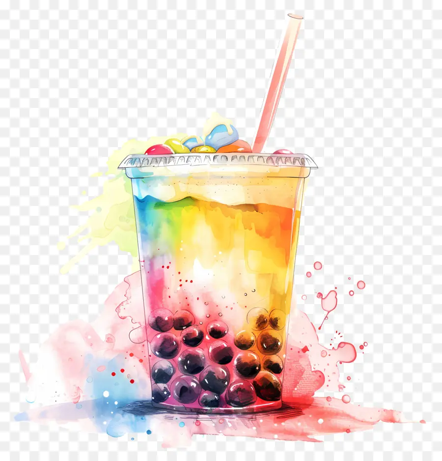 Té De La Burbuja，Colorido PNG