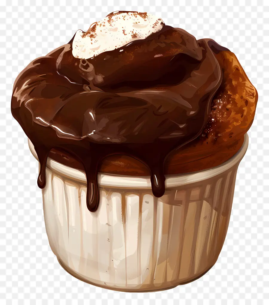 Soufflé De Chocolate Francés，Postre De Chocolate PNG