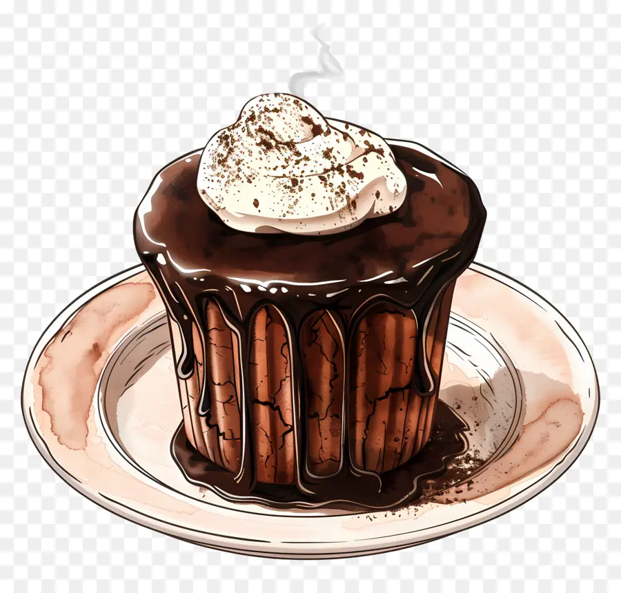 Soufflé De Chocolate Francés，Pastel De Chocolate PNG