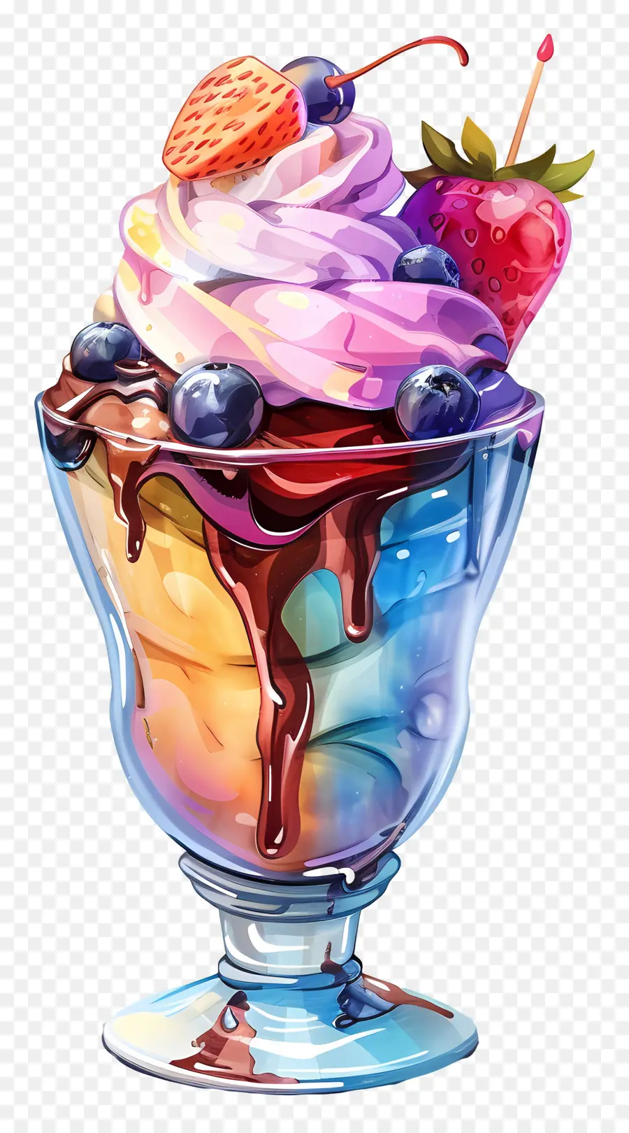 Copa De Helado，Helado Colorido Helado PNG