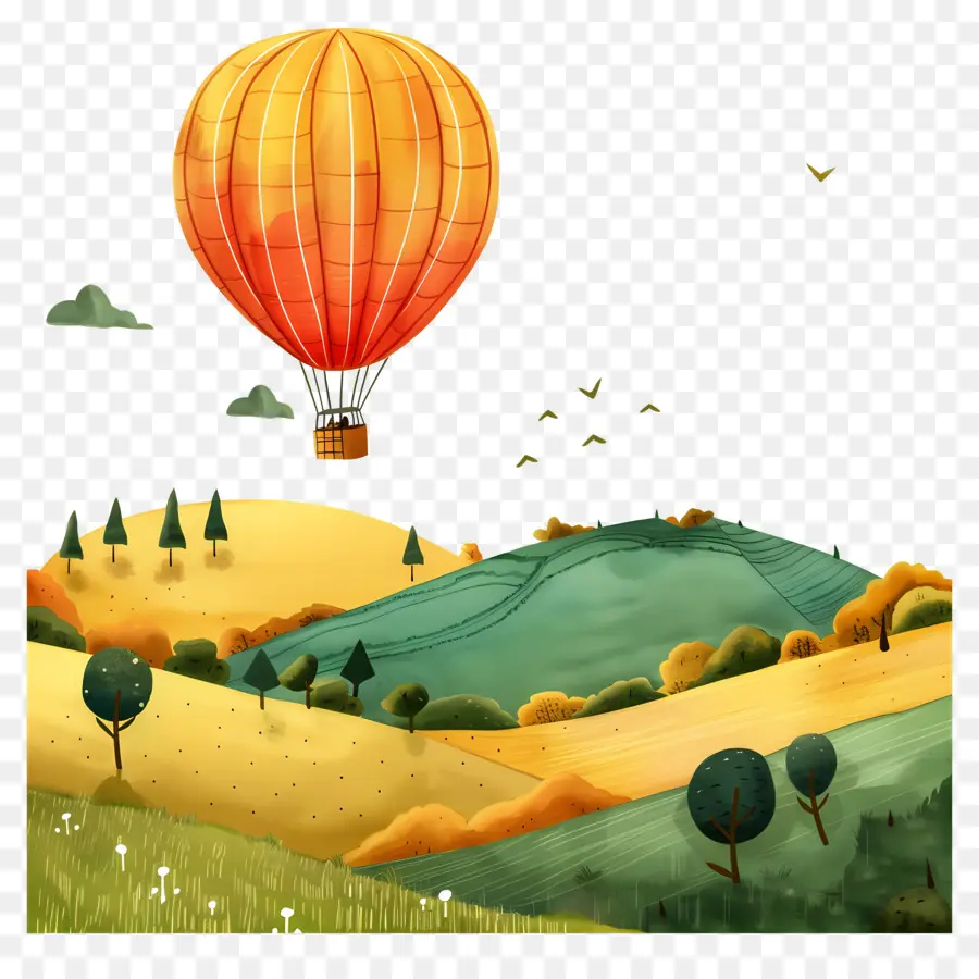 Globo De Aire Caliente，Paisaje PNG