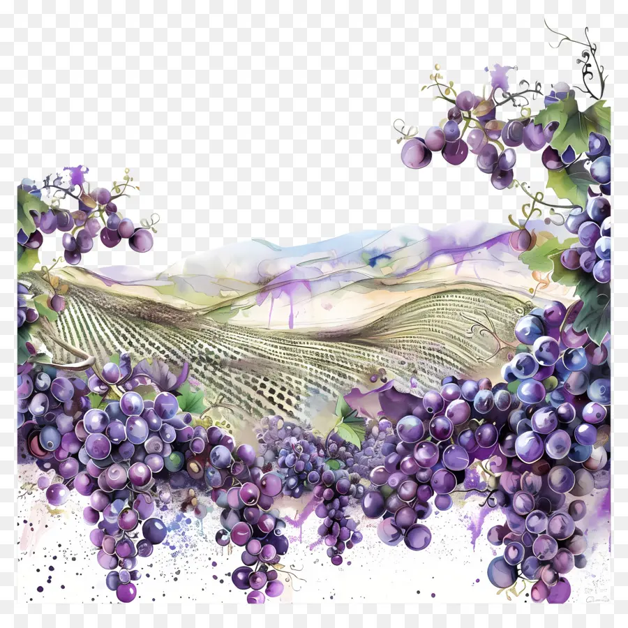 Campo De Vid，Las Uvas PNG