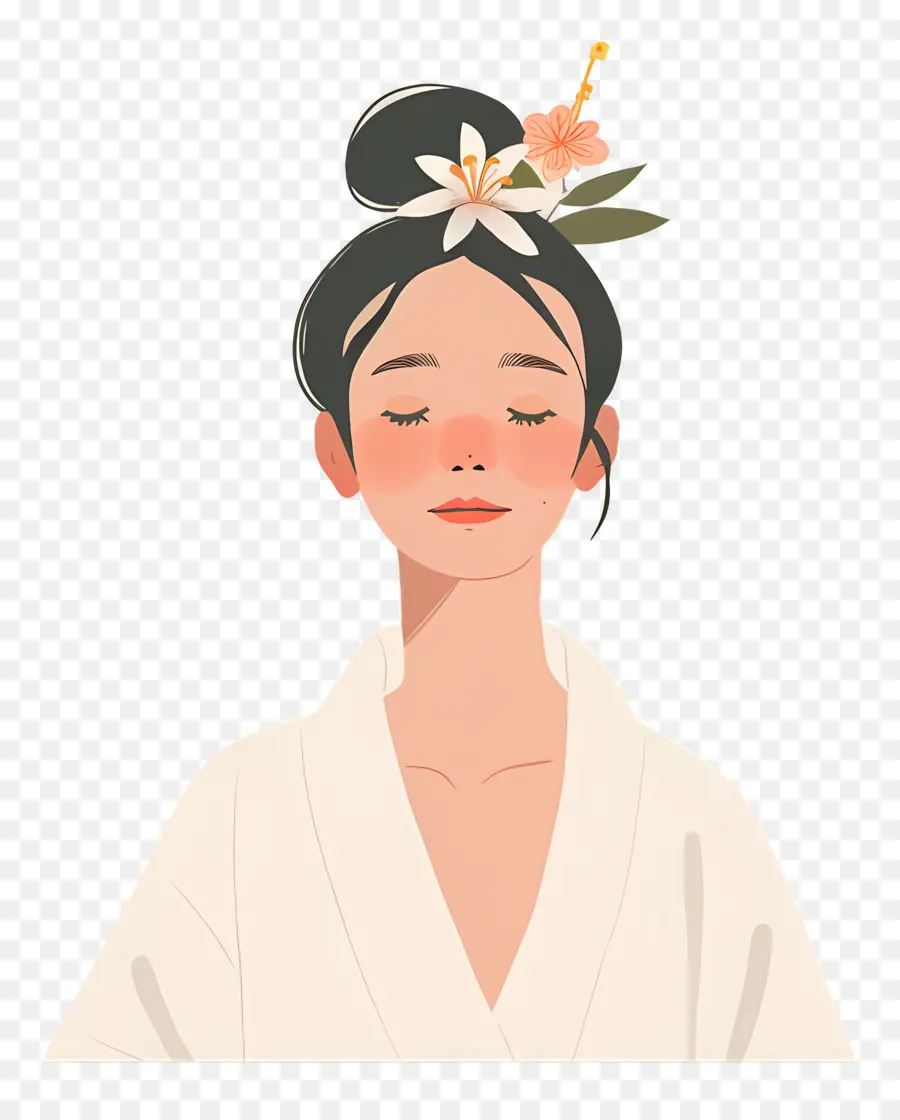 Moda Mujer，Mujer Con Flores PNG