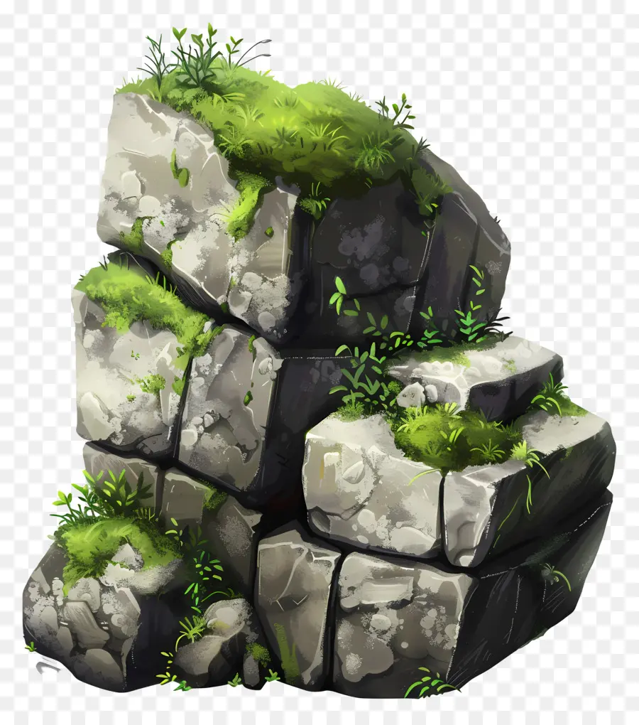 Piedra De Musgo，Pared De Roca PNG