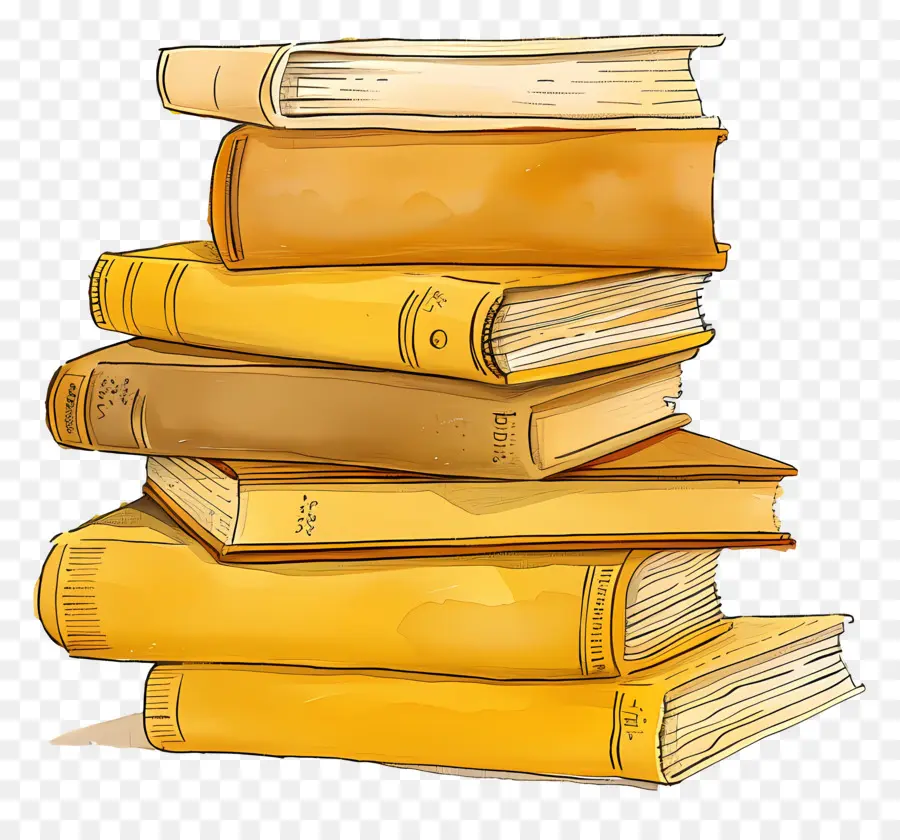 Libros Ocre，Pila De Libros PNG