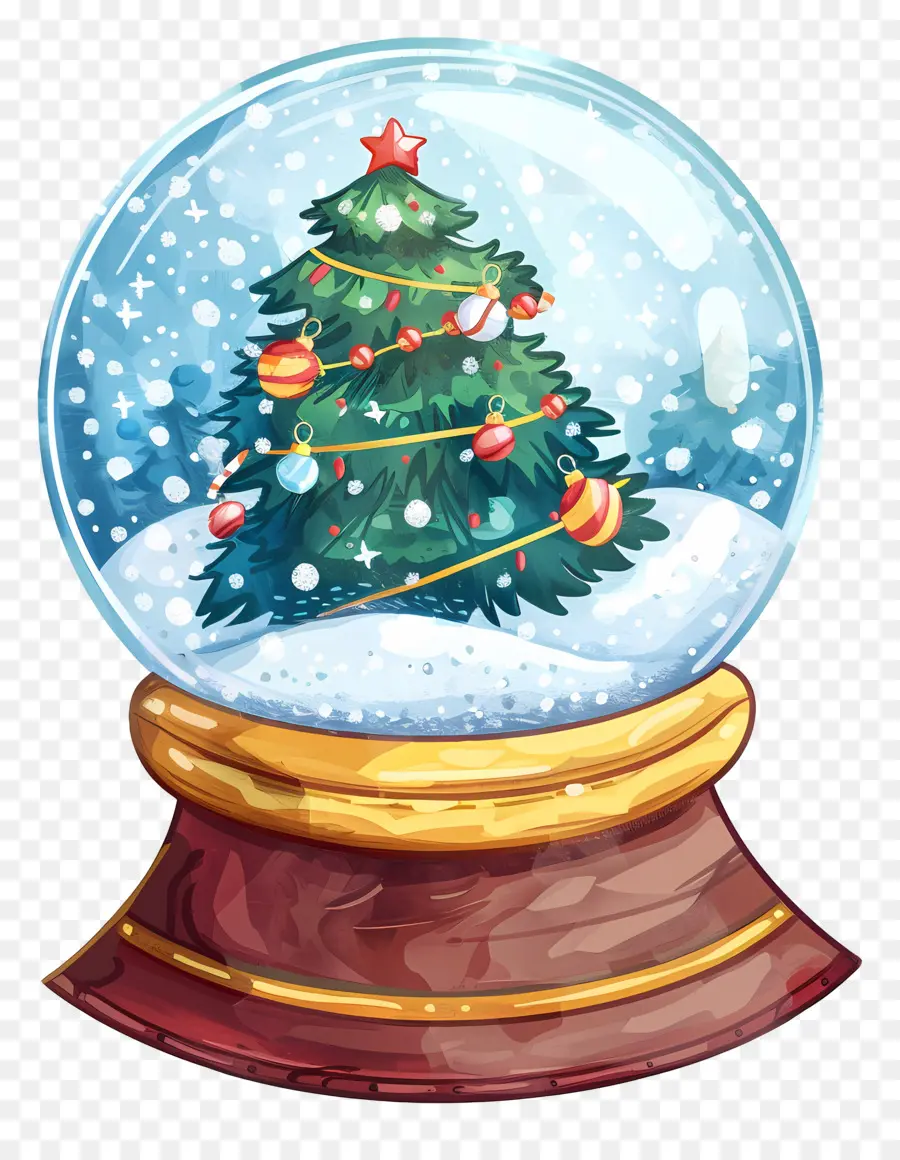 Navidad Nieve Globo，árbol De Navidad PNG