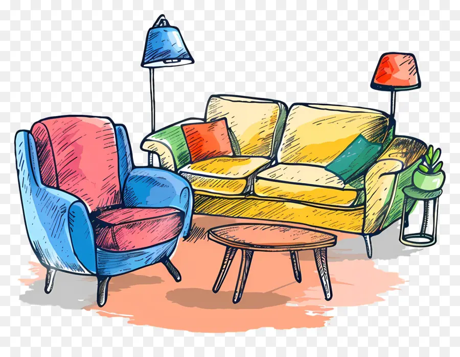 Muebles，Sofá PNG