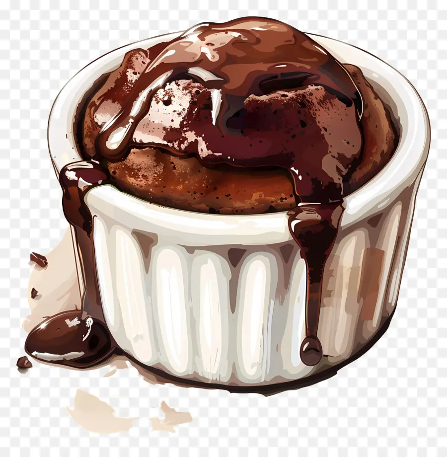 Soufflé De Chocolate Francés，Postre De Chocolate PNG