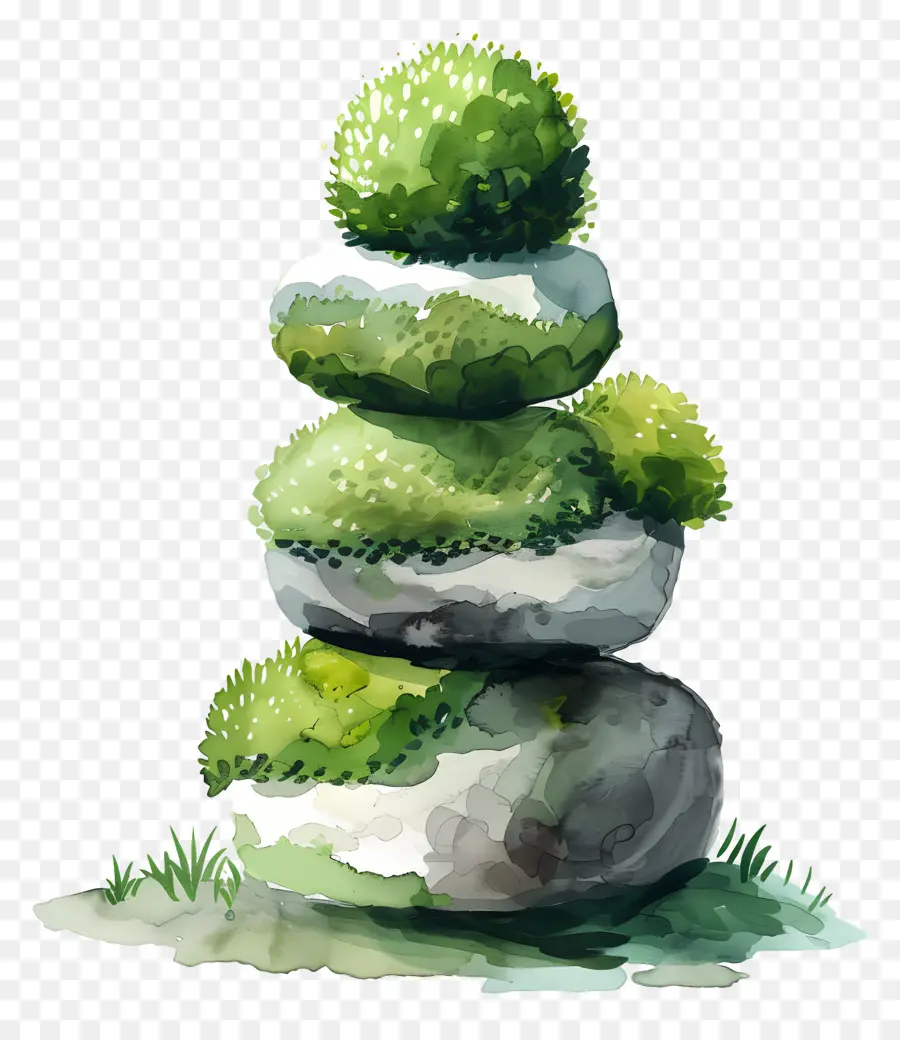 Piedra De Musgo，Piedras Mossy Apiladas PNG