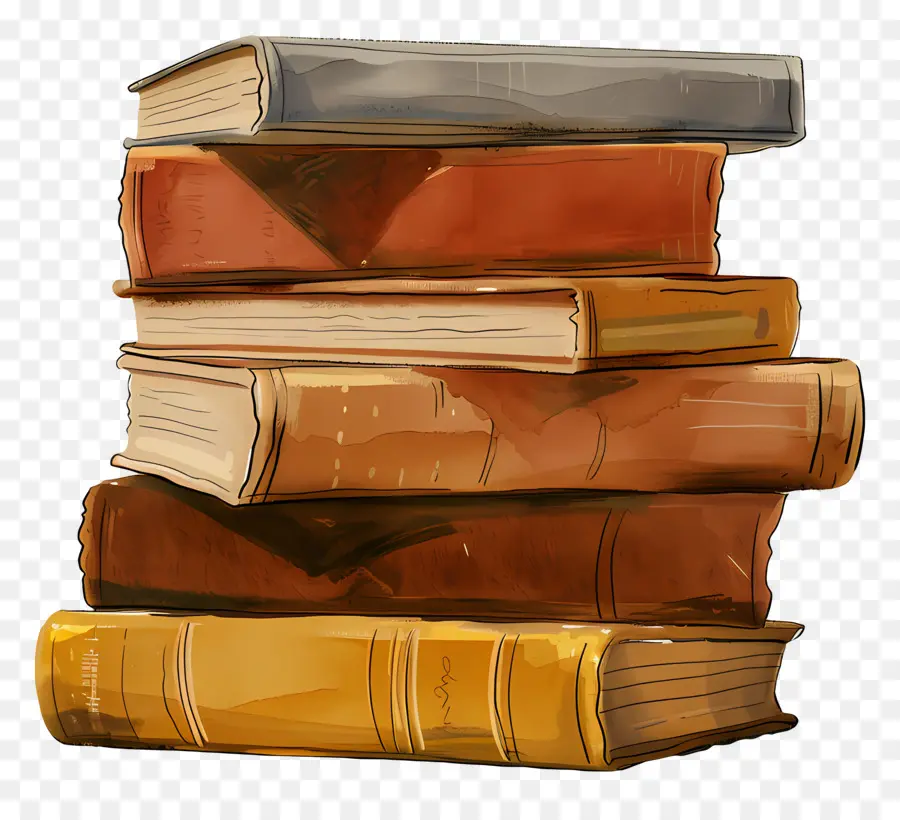 Libros Ocre，Pila De Libros PNG